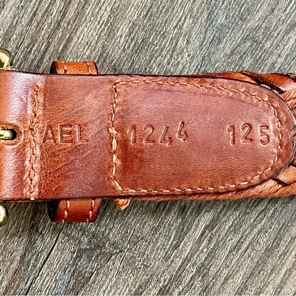 Braided Leather Belt in Brown 46 Inches long